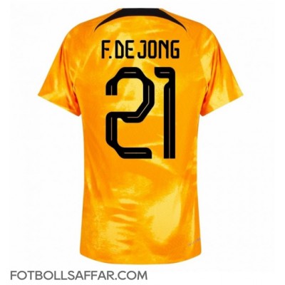 Nederländerna Frenkie de Jong #21 Hemmatröja VM 2022 Kortärmad